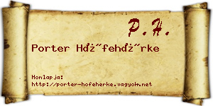 Porter Hófehérke névjegykártya